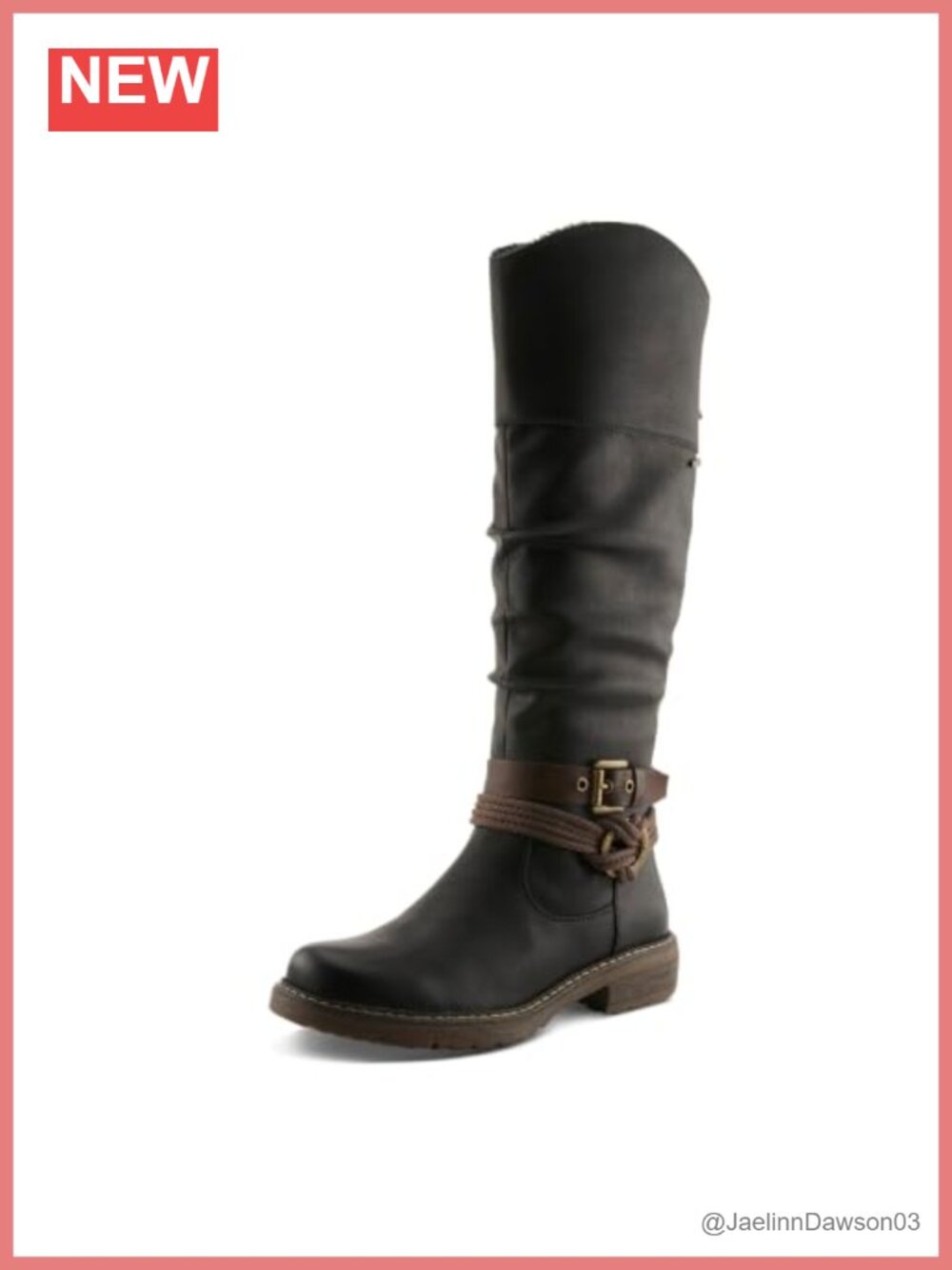 Spring Step Women's Tall Knee High Boots Vegan Leather Zip Back Faux Fur Insole
